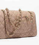 Classic 11.12 Handbag Grained Shiny Calfskin & Gold-Tone Metal Dark Beige